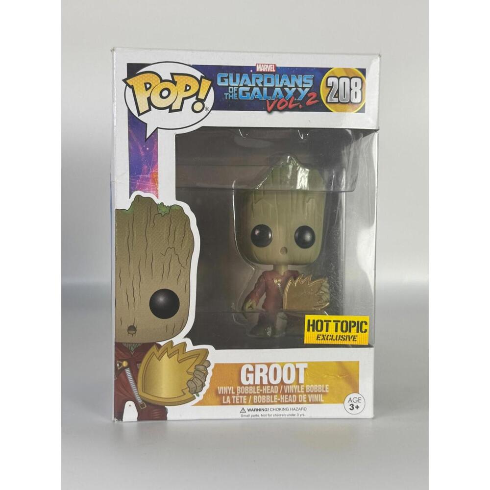Funko Pop! Vinyl: Marvel - Groot (w/ Patch) - Hot Topic) #208"CHECK PHOTO"
